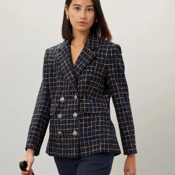 Veronica Beard Rumer Dickey Jacket Multicolor Tweed Blazer - Picture 4 of 12